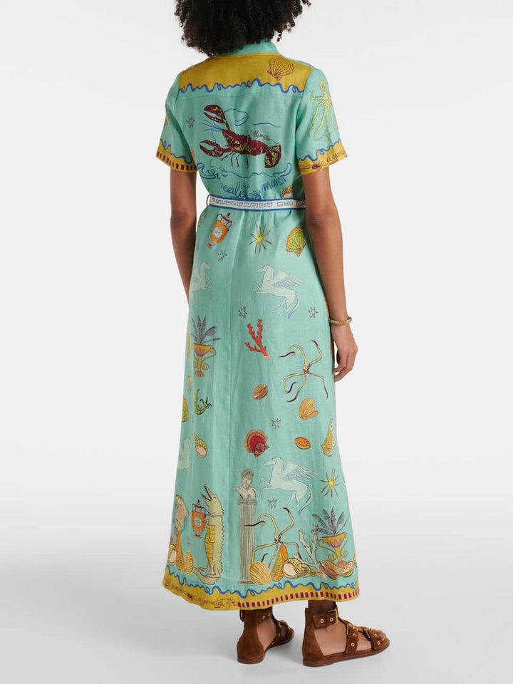 Sienna Palm Print Maxikleid