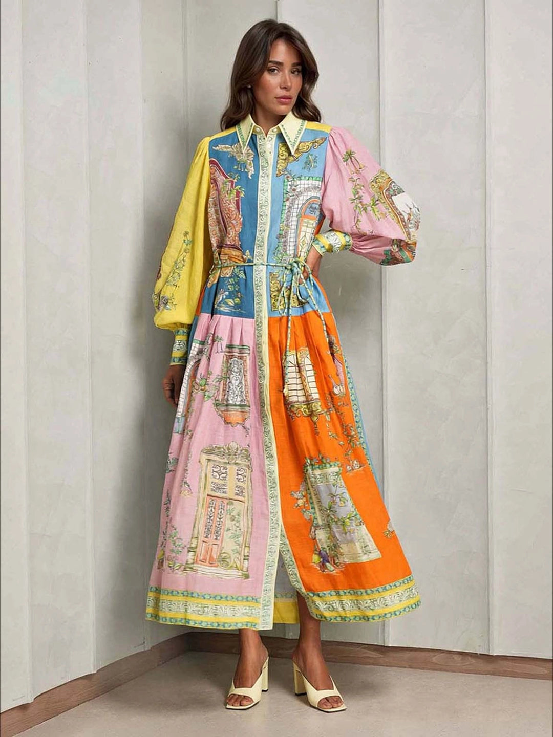 1 Lucia Sunset Print Maxikleid