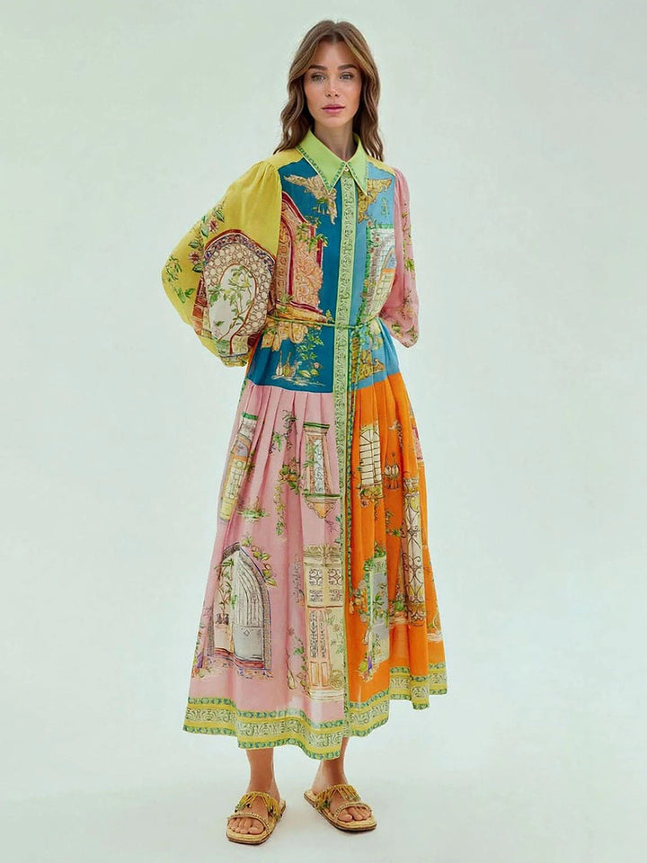 1 Lucia Sunset Print Maxikleid