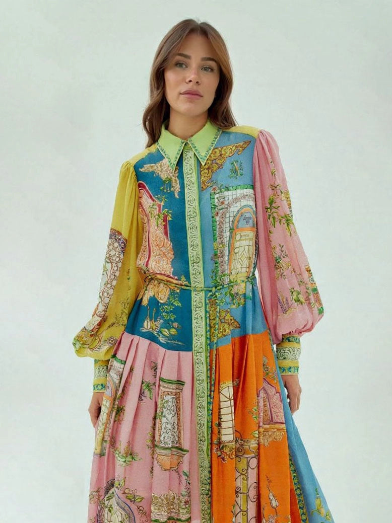 1 Lucia Sunset Print Maxikleid