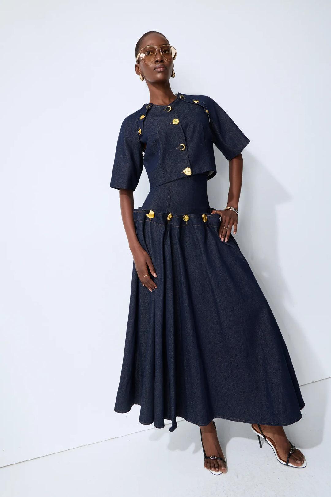 Verspieltes Denim-Maxikleid Anna