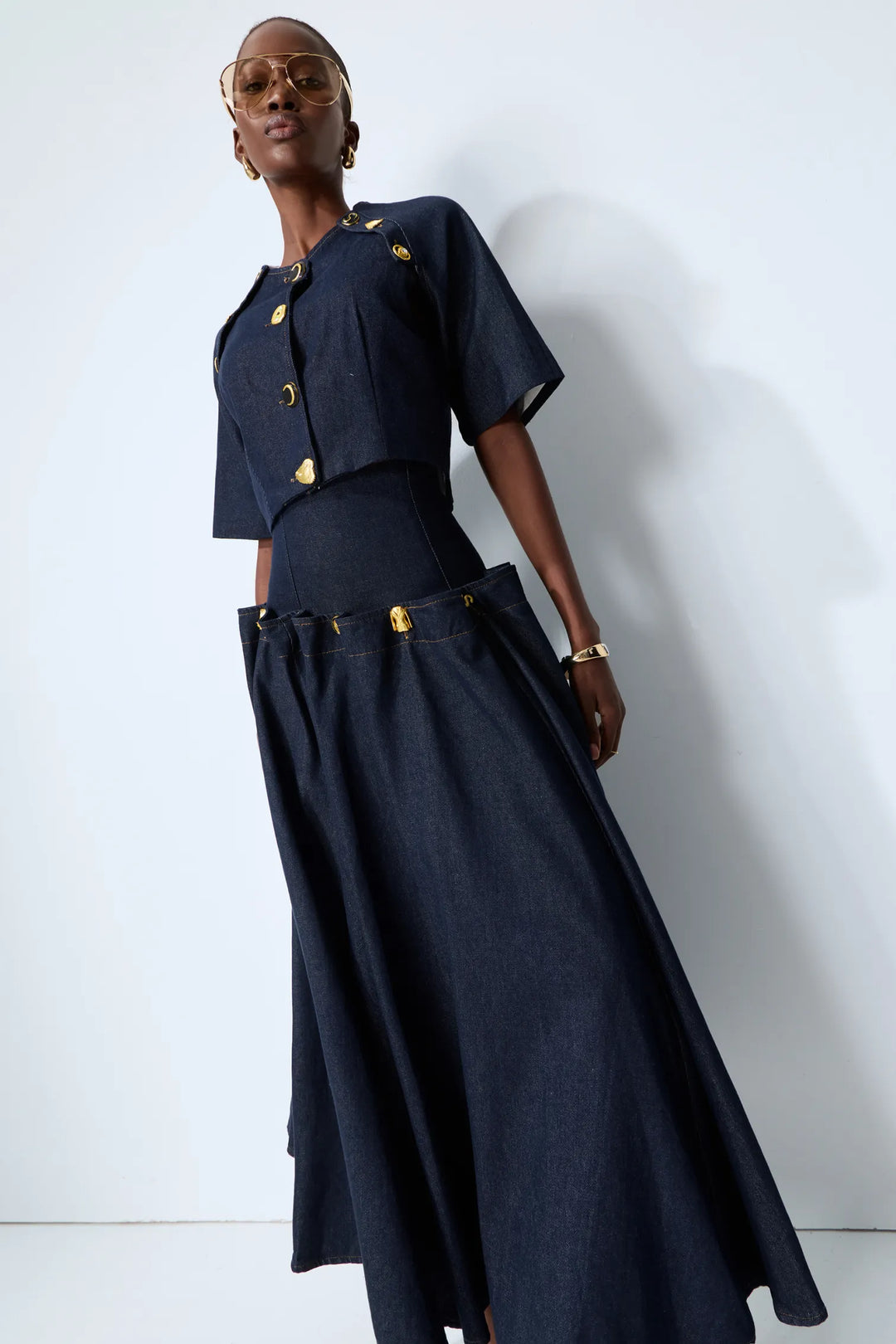 Verspieltes Denim-Maxikleid Anna