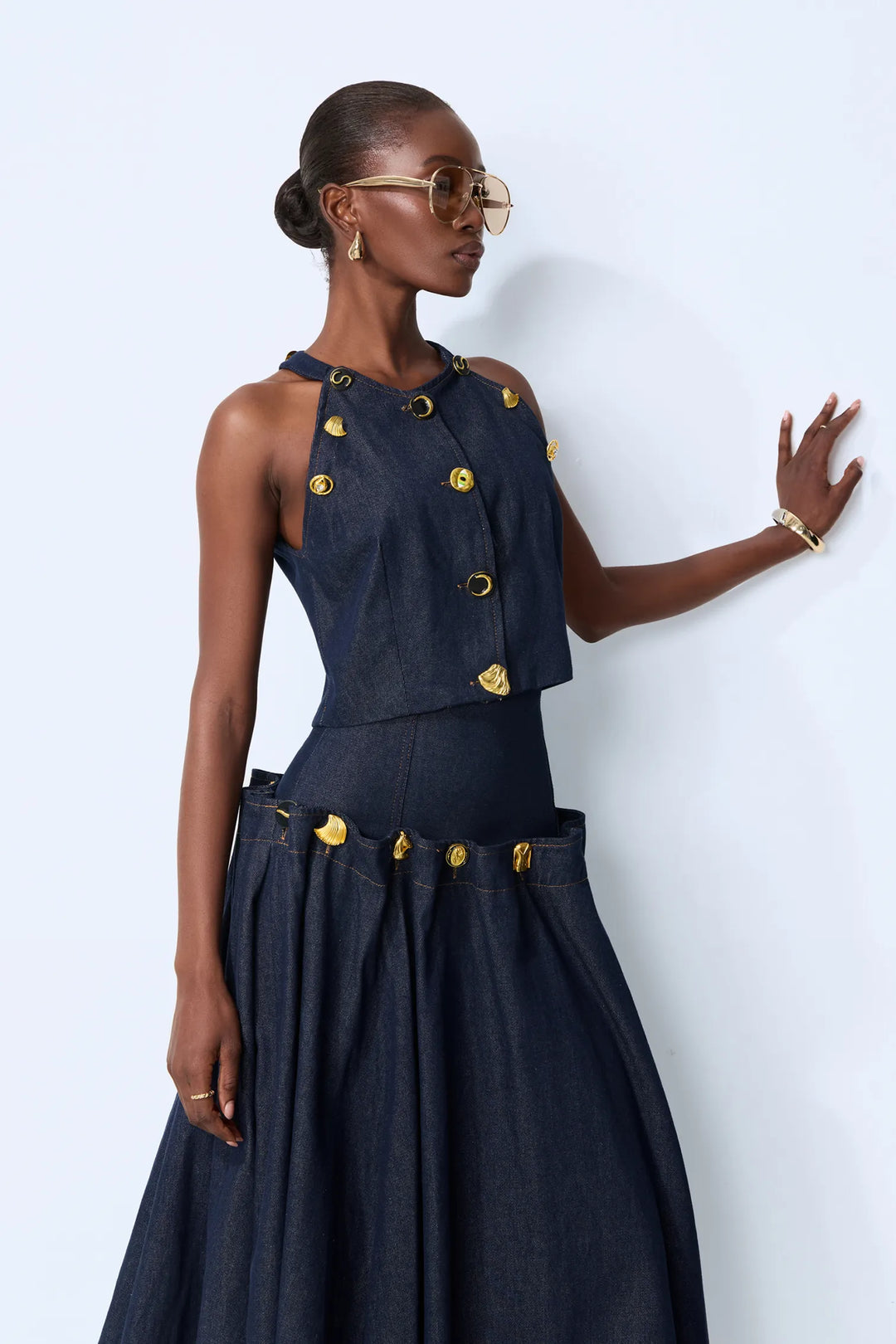 Verspieltes Denim-Maxikleid Anna