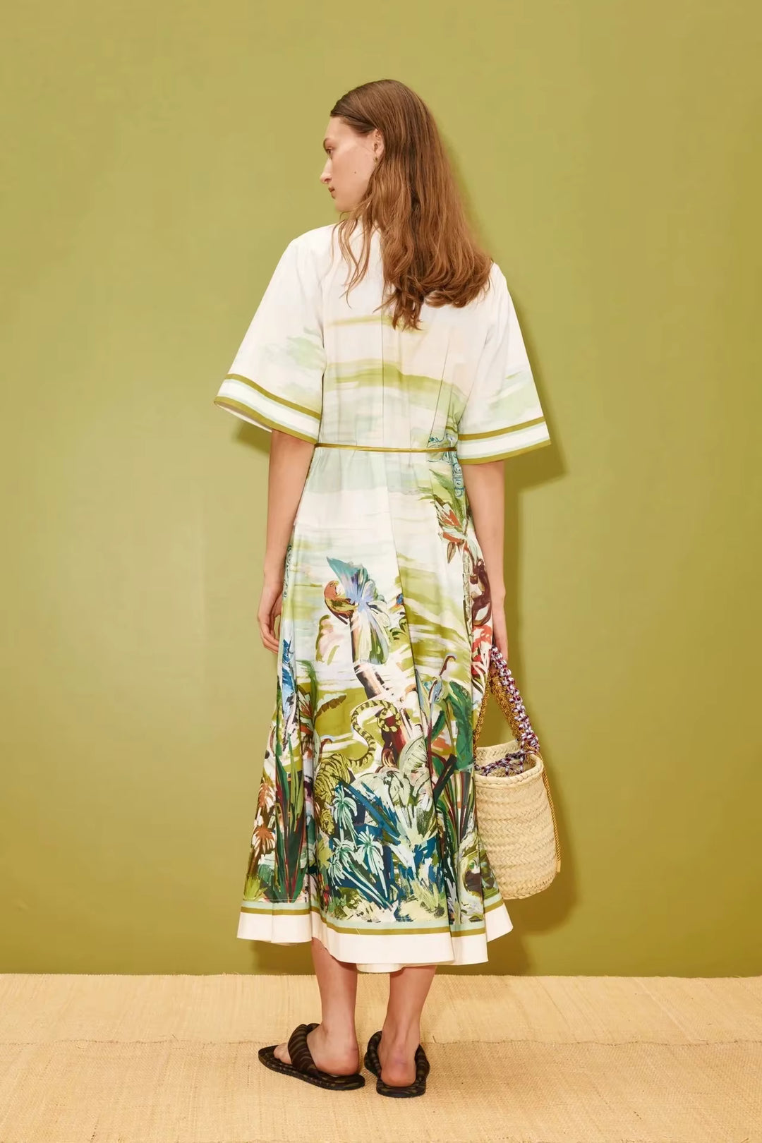 1 Maria Palm Print Maxikleid