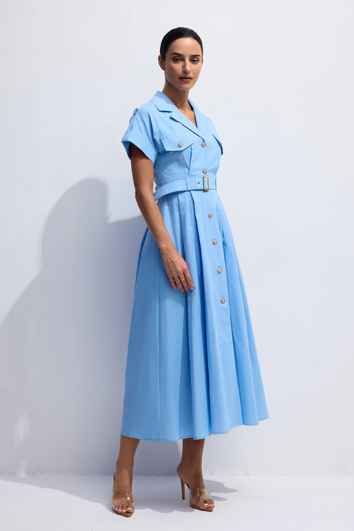 Das Agatha Midikleid mit abnehmbarem Taillengürtel - KYMA