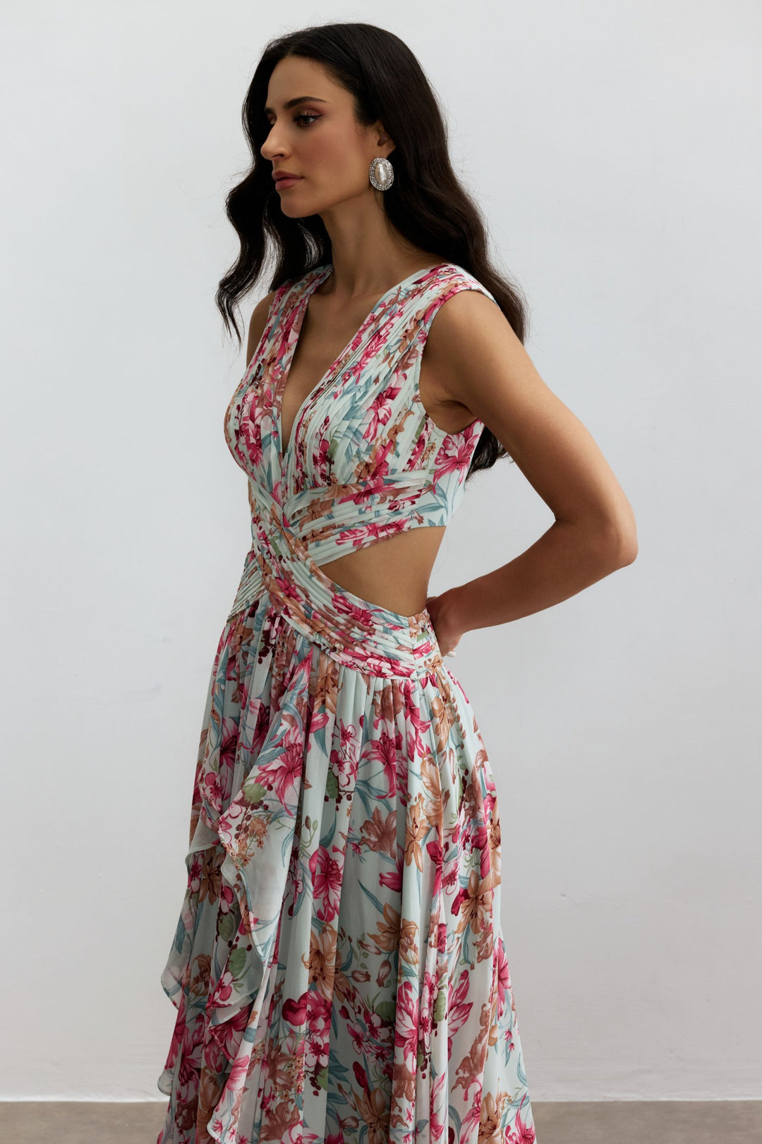 Anila Maxikleid mit Cut-out-Taille - KYMA