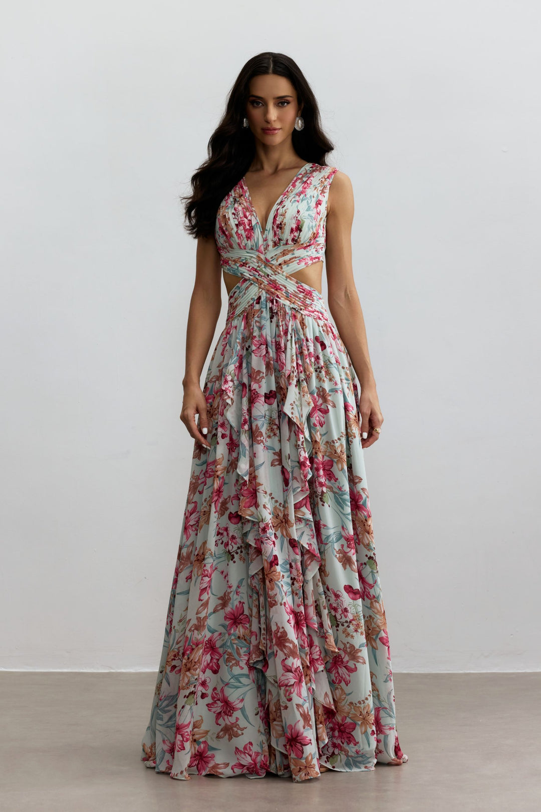 Rückenansicht Anila Maxikleid mit Bindedetail - KYMA