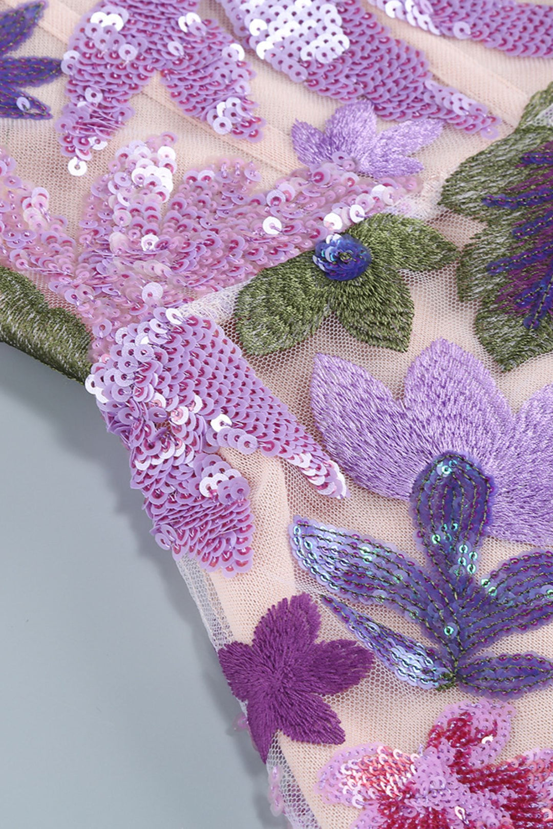Aurora MAXIKLEID TRÄGERLOS MIT BLUMENSTICKEREI UND GLITZER