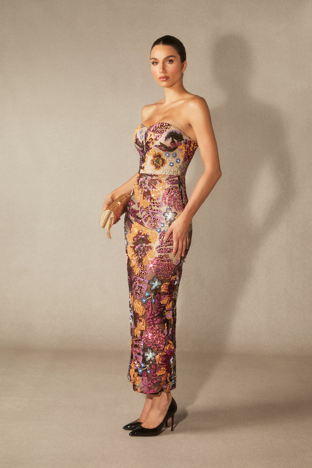 Aurora Maxikleid, Pailletten-Akzente - KYMA