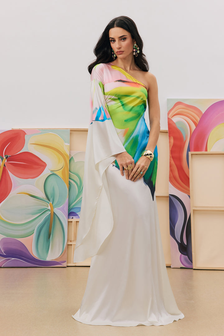 Das Bernice Maxikleid mit einem eleganten Schal - KYMA