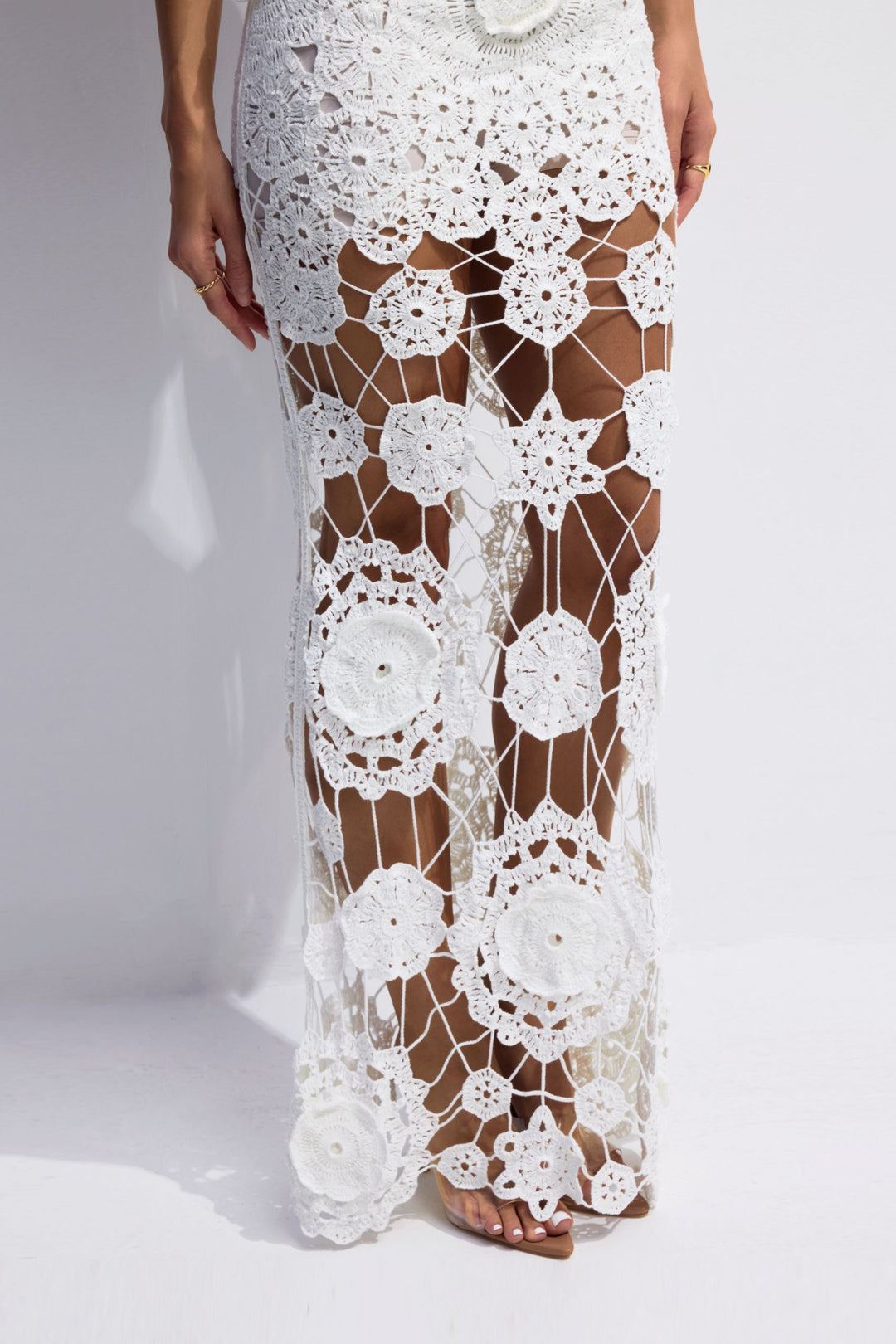Camille Halterneck Cut-out Strickmaxikleid Detail