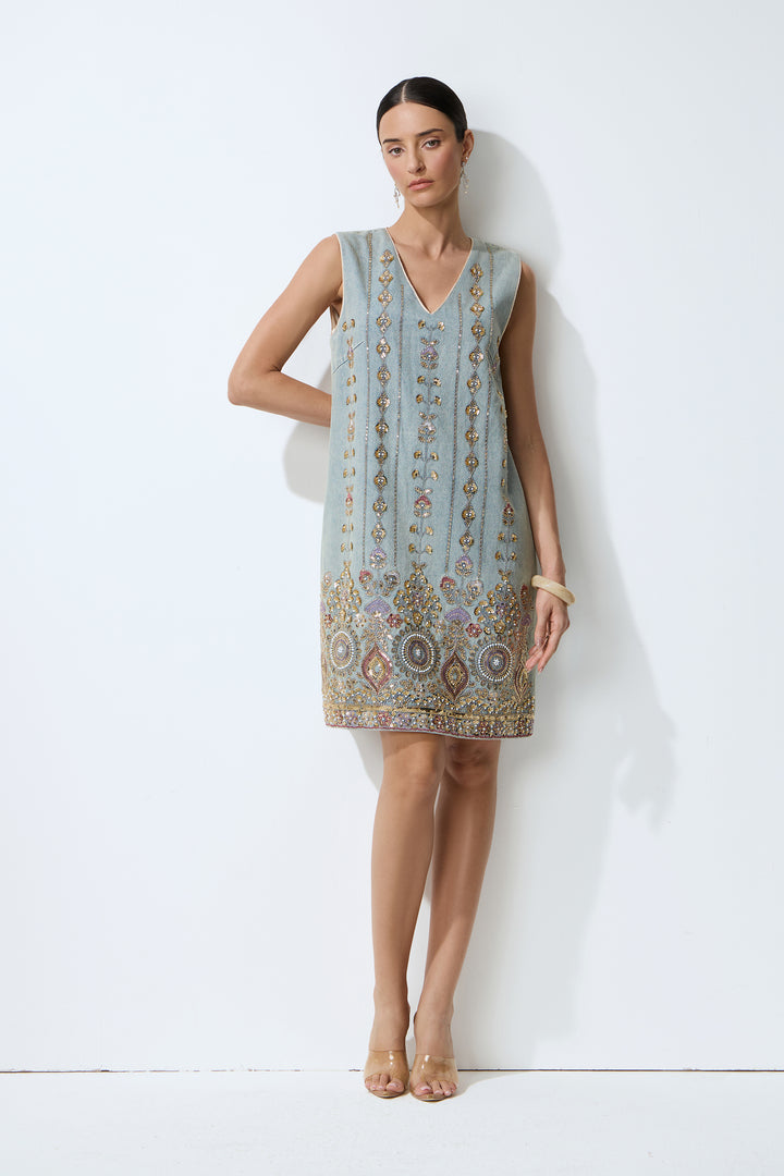 Rückenansicht: Mini-Kleid mit Reißverschluss – KYMA