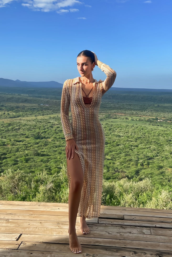Leichtes Sommerkleid aus Häkelstoff - KYMA