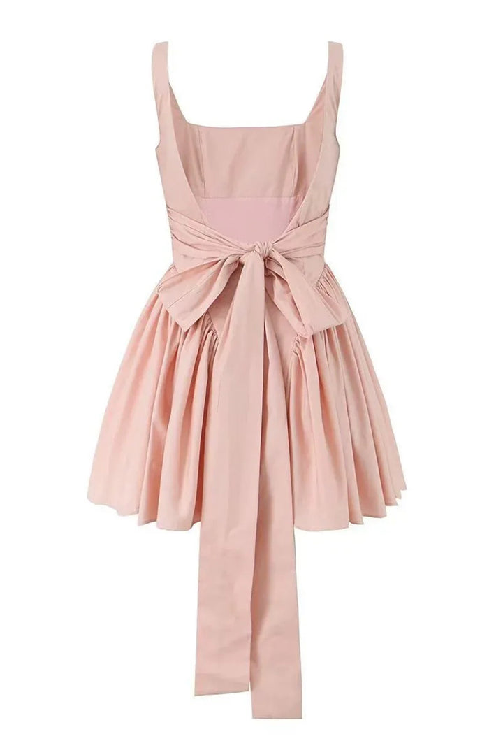 Debby rückenfreies Mini-Kleid mit Schleife kombiniert für Damen - KYMA