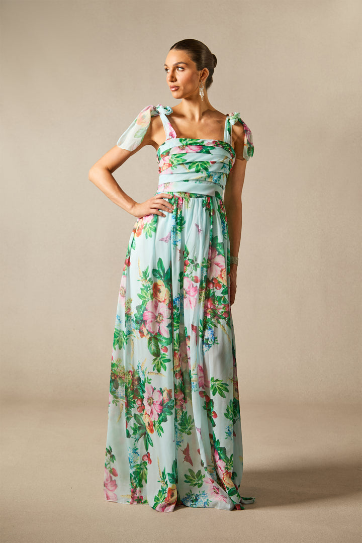Rückenansicht Dinah Maxikleid mit Reißverschluss - KYMA