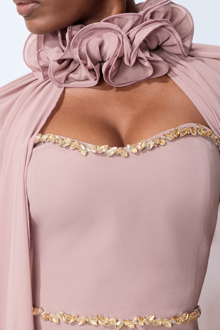 Detailaufnahme der Kristall-Verzierung am Bustier-Oberteil - KYMA