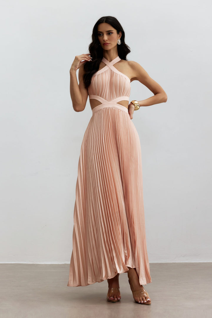 Eliza Plissiertes Cutout Maxikleid Rückansicht - KYMA