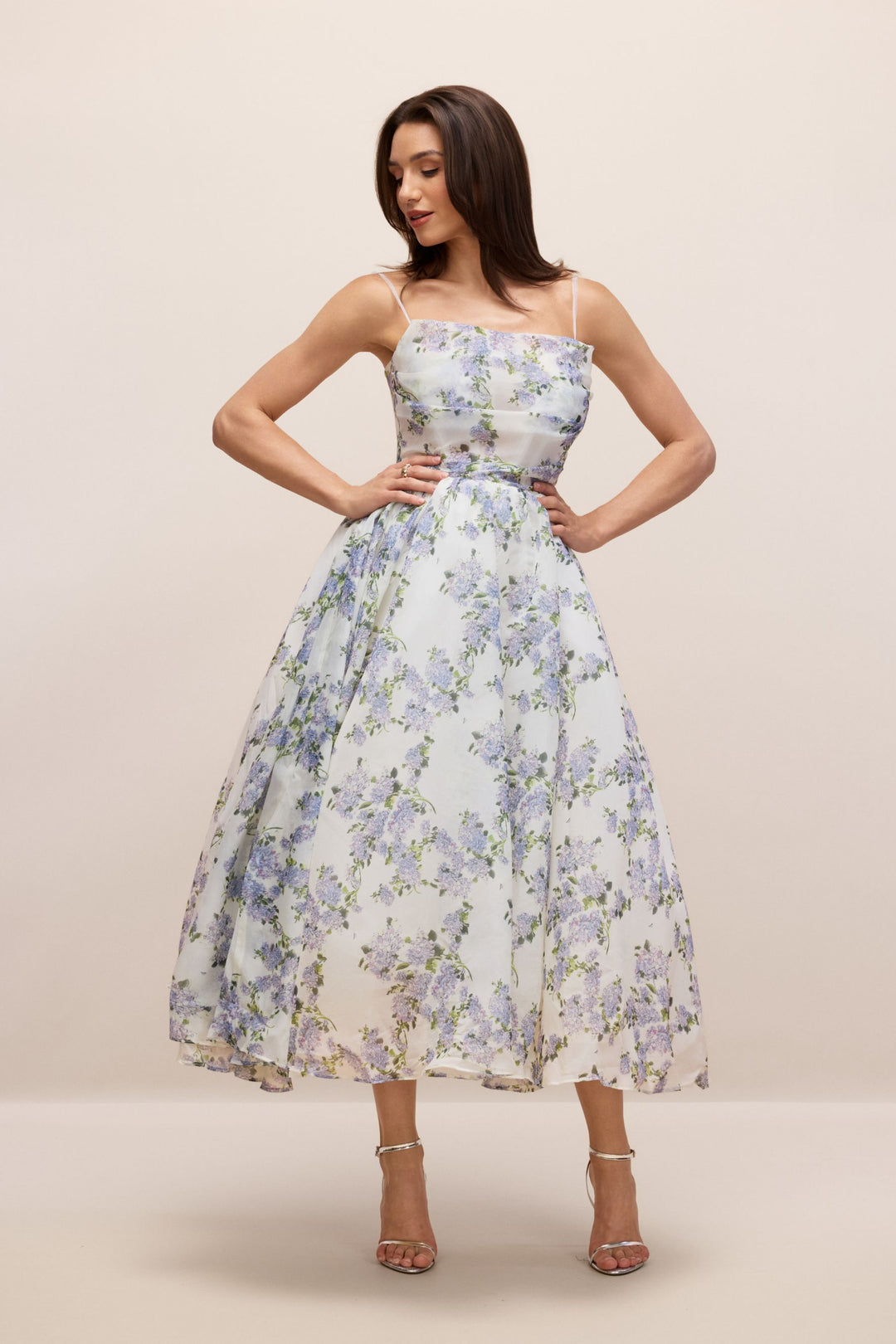 Ella Blumenmuster Chiffon Midikleid Stoffübersicht Chiffon - KYMA