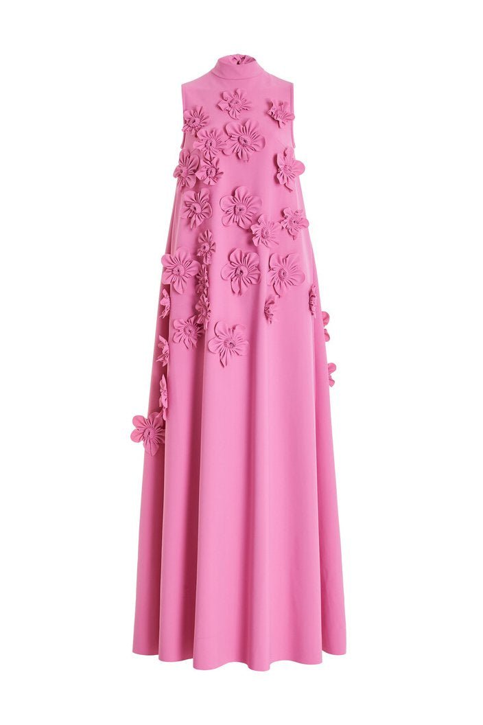 Ethel ärmelloses Maxikleid mit Blumenapplikationen - KYMA