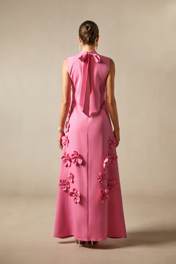 Ethel ärmelloses Maxikleid mit Blumenapplikationen - KYMA