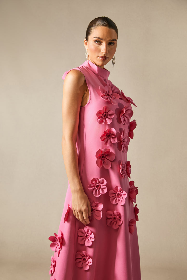 Ethel ärmelloses Maxikleid mit Blumenapplikationen - KYMA
