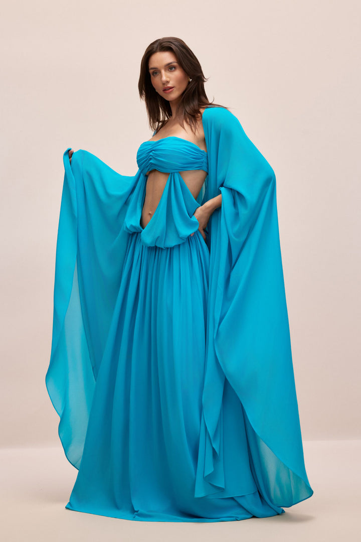 Close-up der Stofftextur des Chiffons - KYMA