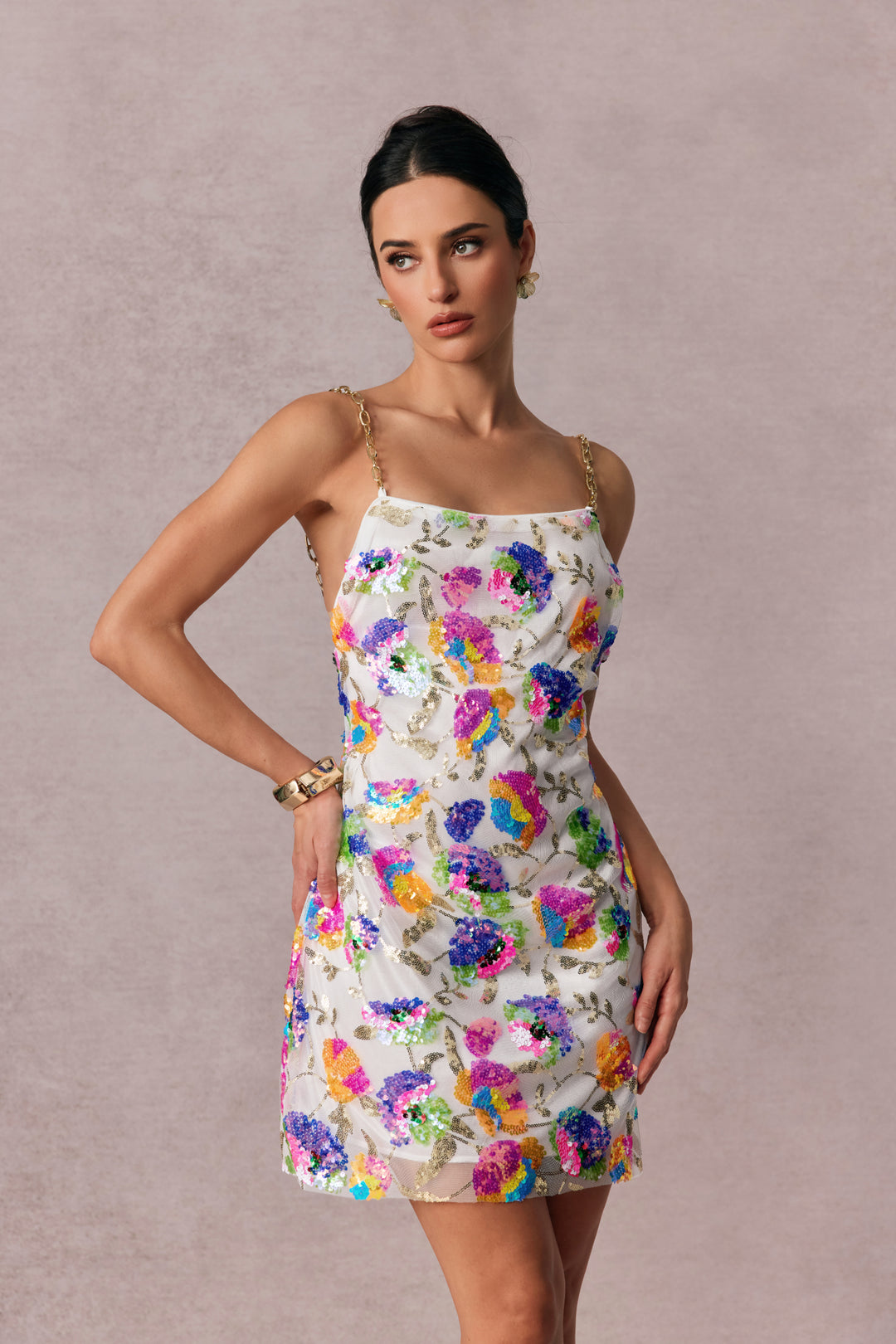 Fanny Paillettenkleid champagner - KYMA
