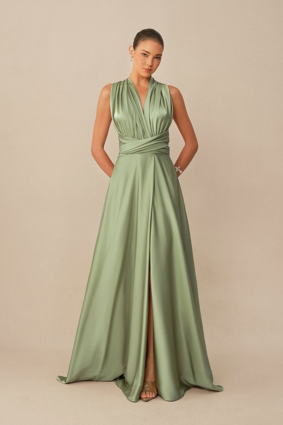 Hoher Schlitz am Maxikleid - KYMA