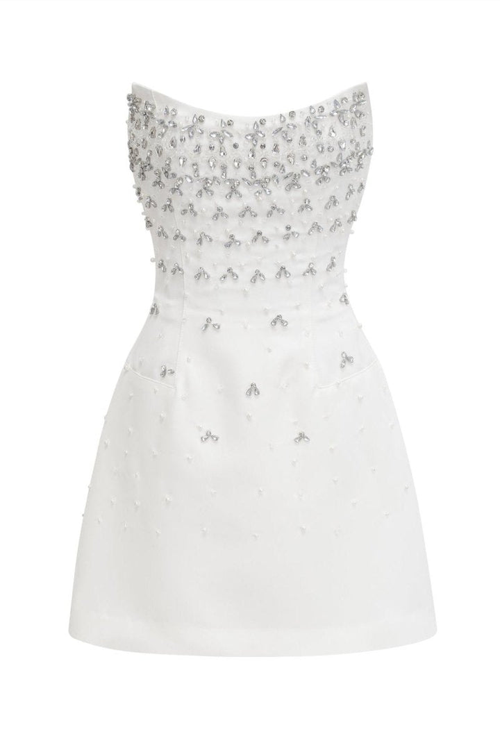 Frances Kristallverziertes Ärmelloses Mini-Kleid in Bewegung - KYMA