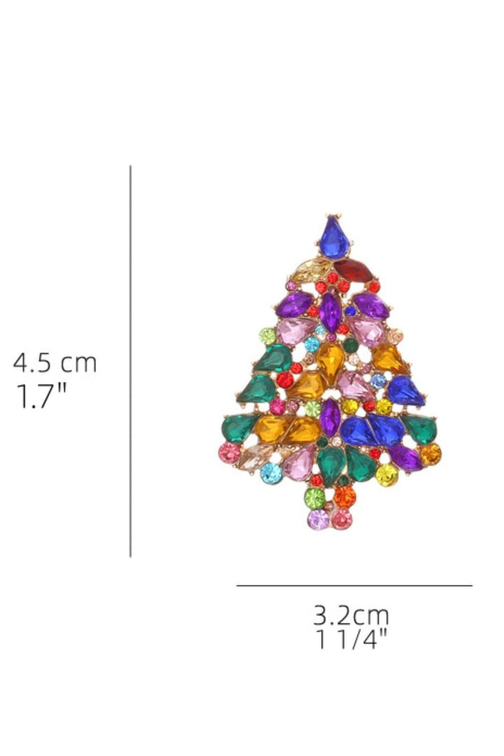 Funkelnde Weihnachtsbaum-Ohrstecker mit Strass - KYMA