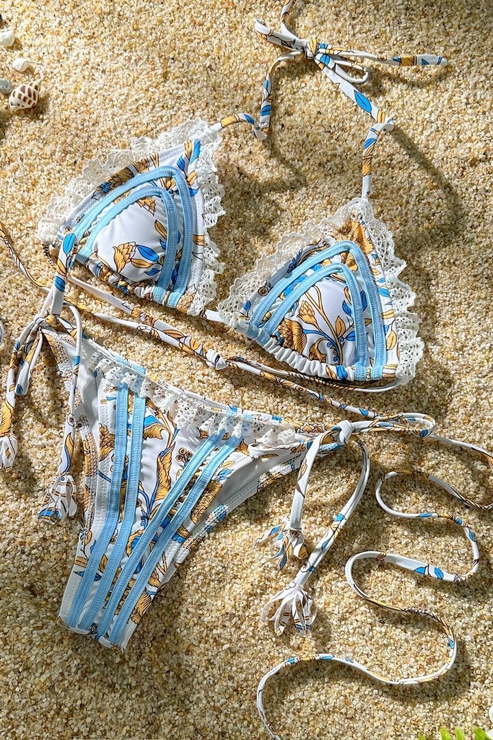 Gladys bedruckter Band-Bikini Modellansicht für Damen - KYMA