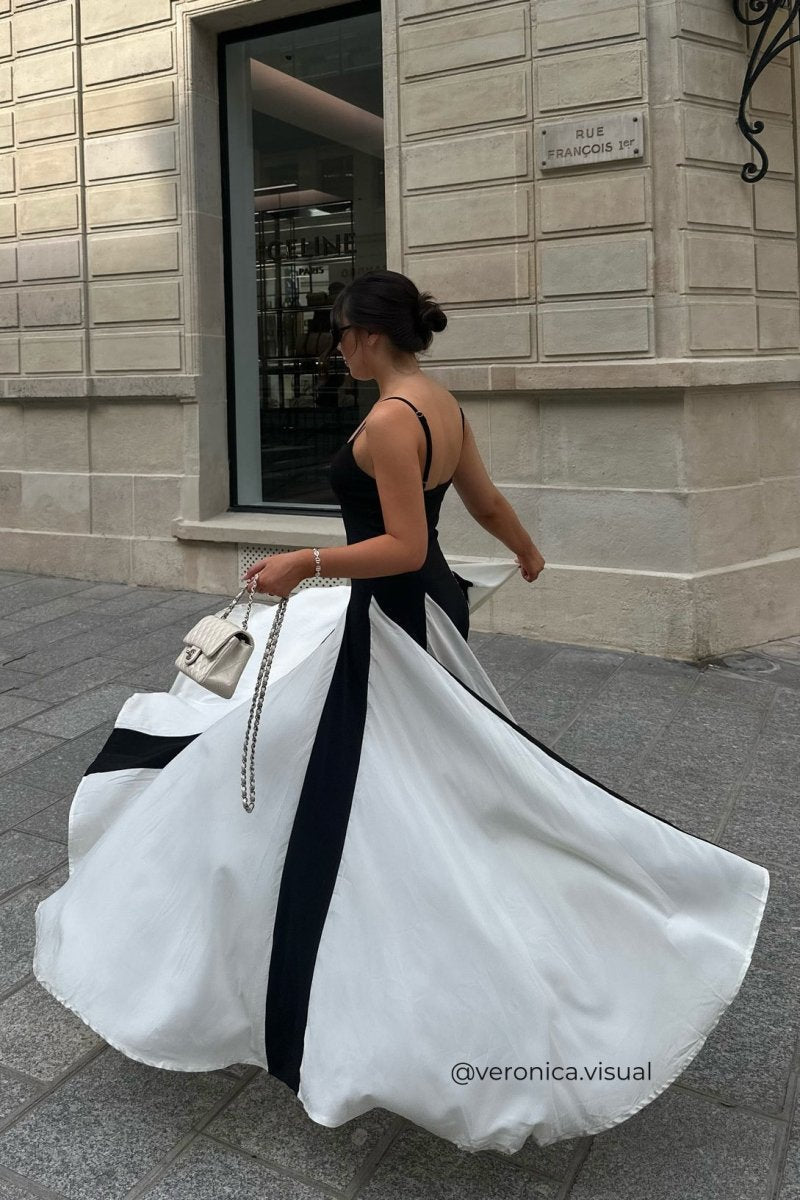Ein Creativ-Farbblock-Kleid für Damen