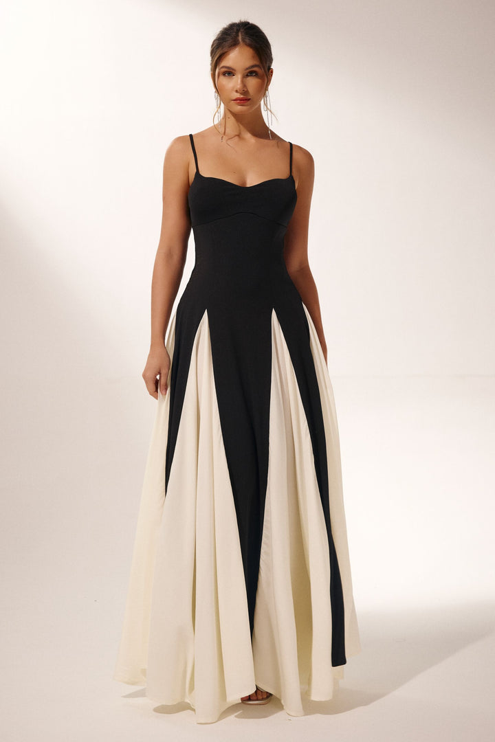 Griselda eleganter Maxikleid mit Farbblock für Damen - KYMA