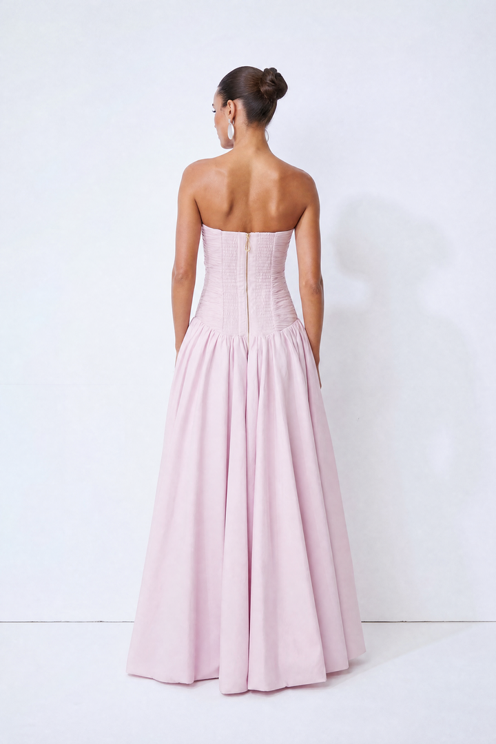 Juliana florales Maxikleid mit Bubble-Saum – KYMA