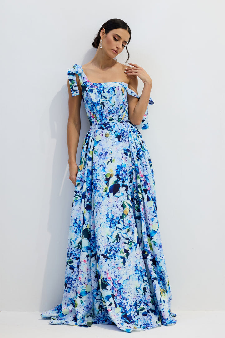 Kacey Hydrangea Maxikleid mit Trägern - KYMA