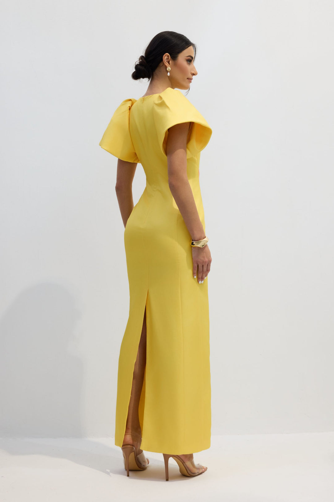 Lorraine elegantes geblümtes Maxikleid mit Schlitz für Damen – KYMA