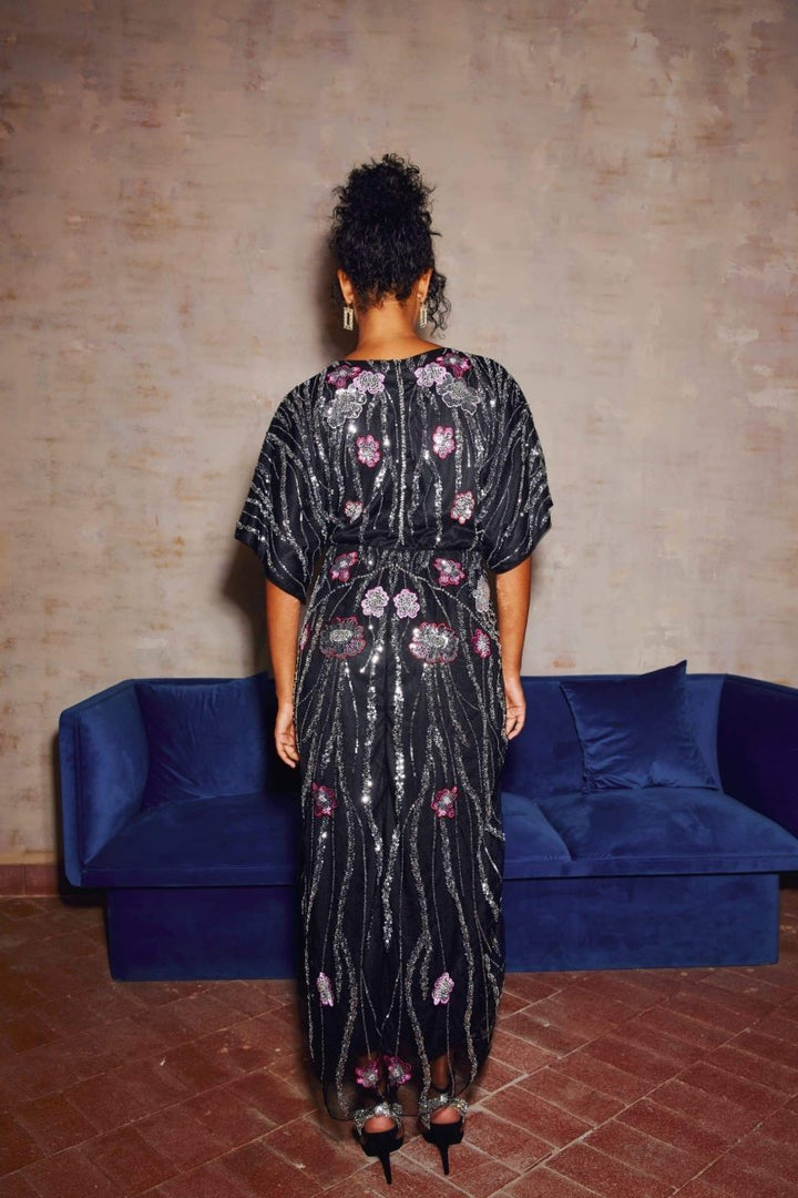 Nina Maxikleid mit V-Ausschnitt - KYMA