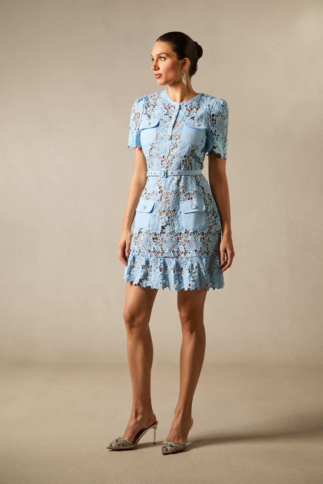 Renata Blumenspitzen Mini-Kleid – Schnitt – KYMA