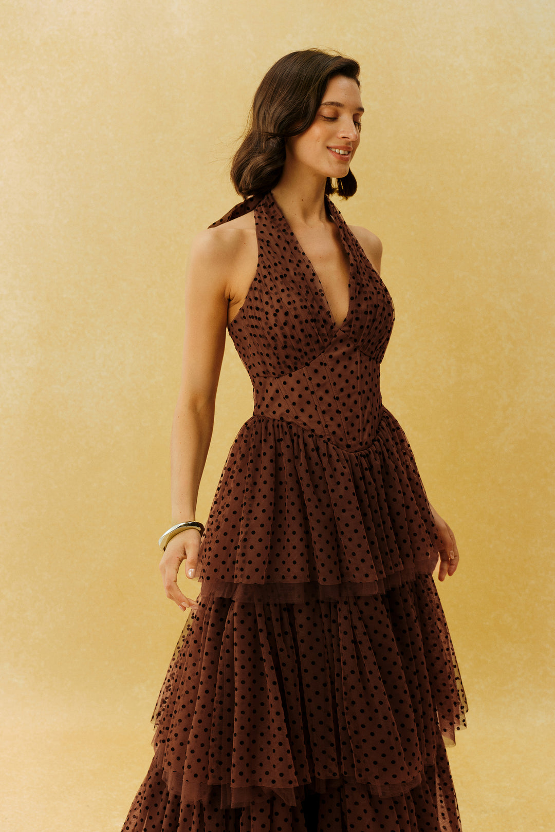 Detailansicht des Polka-Dot-Musters auf dem Tüllkleid - KYMA