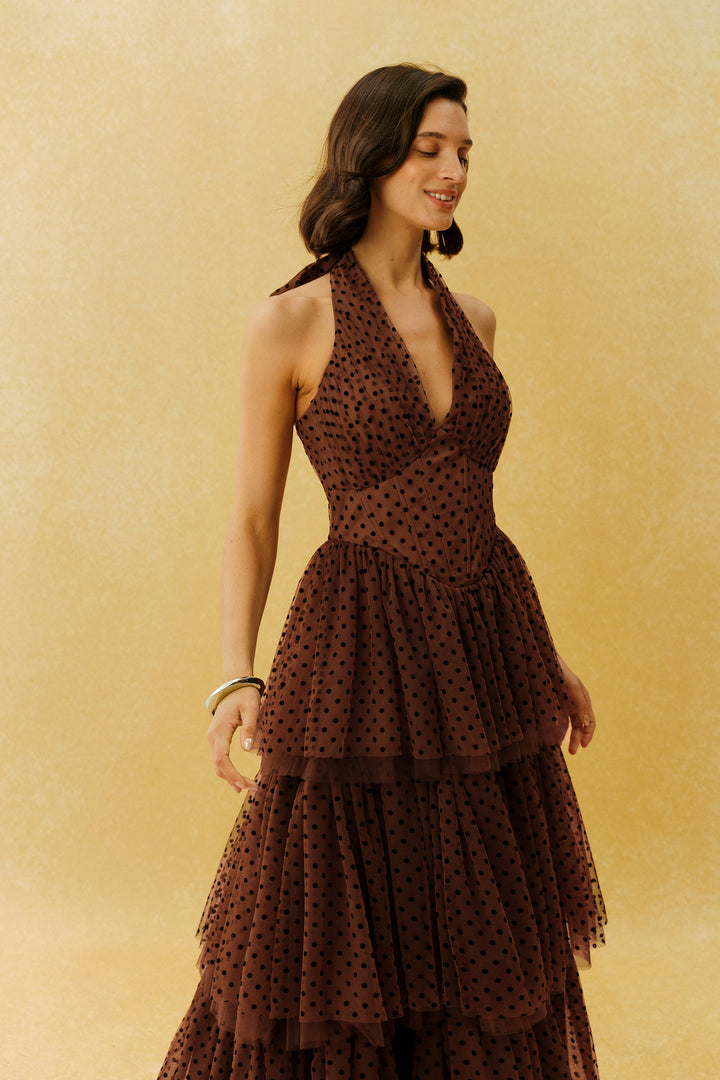Detailansicht des Polka-Dot-Musters auf dem Tüllkleid - KYMA