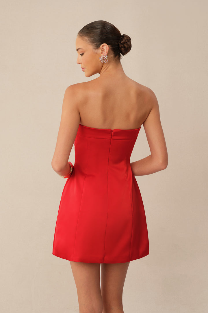 Maßangaben für das rote Mini-Kleid