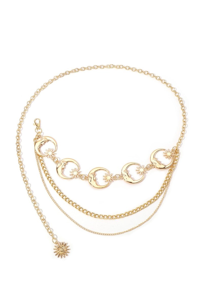 Taillenkette mit Mond und Sternmotiv, Kyma, Detailansicht