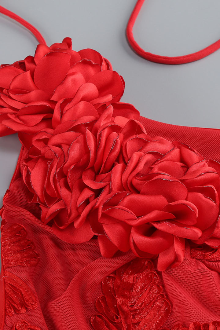 Das Trista 3D Blumen Halter Maxi-Kleid in voller Länge - KYMA