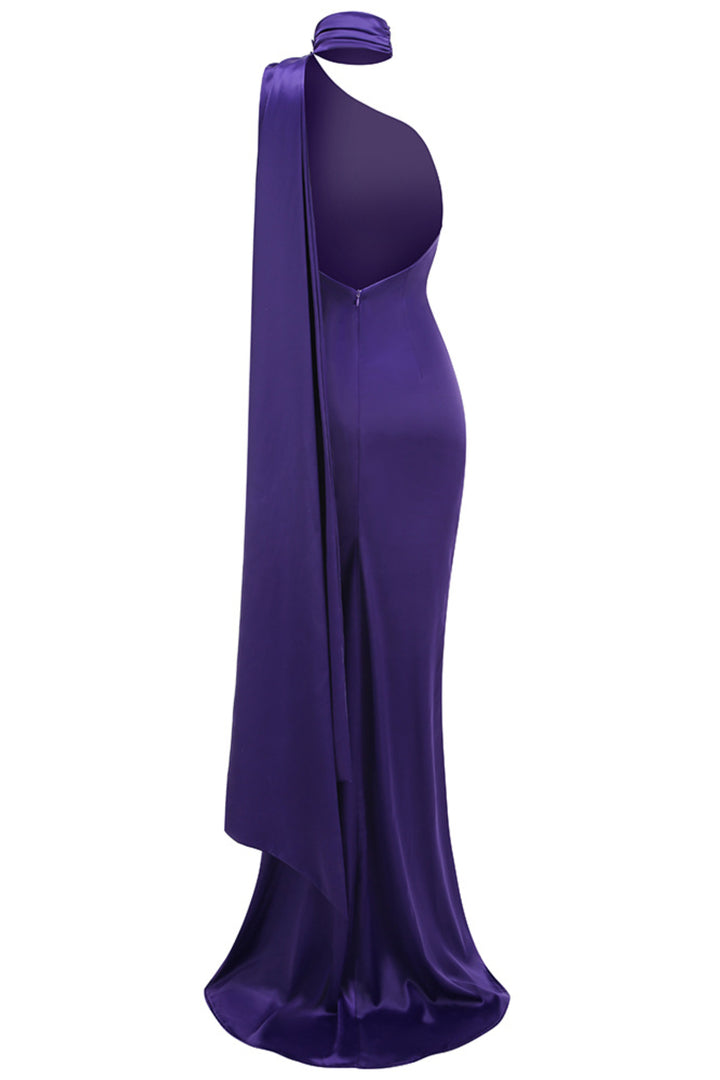 Verna eleganter Blumen-Maxikleid aus Satin – KYMA