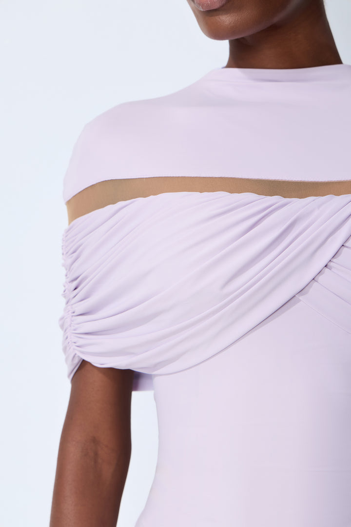 Größentabelle für das violette Strick-Maxikleid