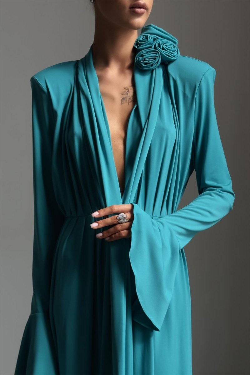 Seitenansicht Yedda Maxikleid mit Schlitz - KYMA