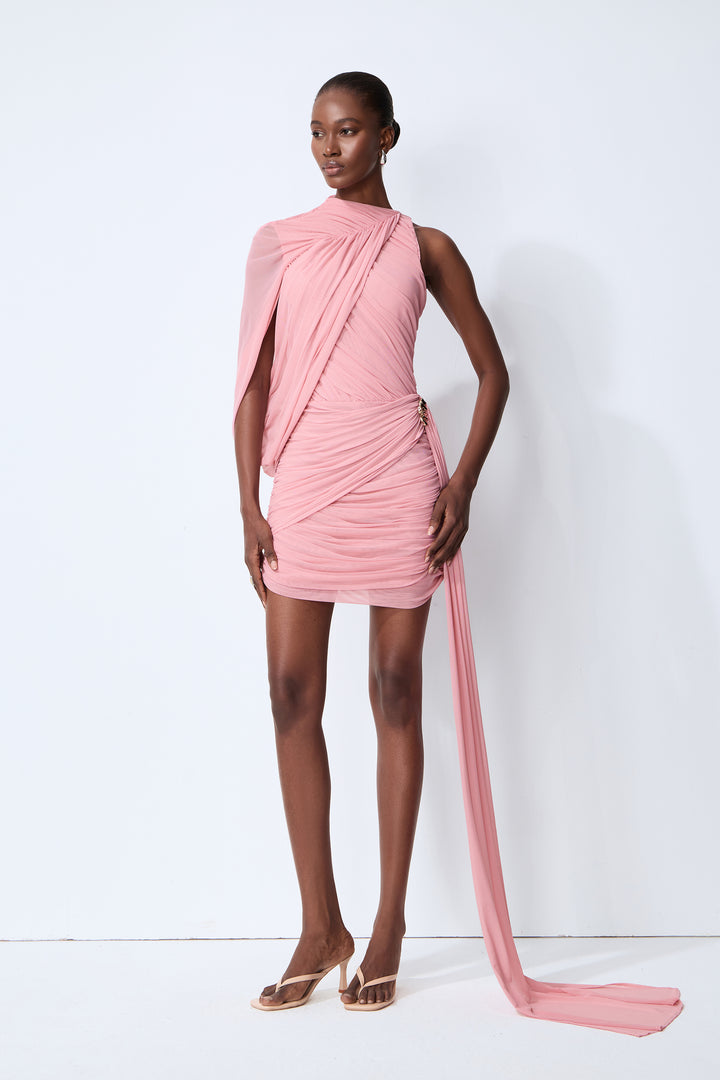 Detailaufnahme der Drapierung am Kleid